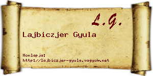 Lajbiczjer Gyula névjegykártya